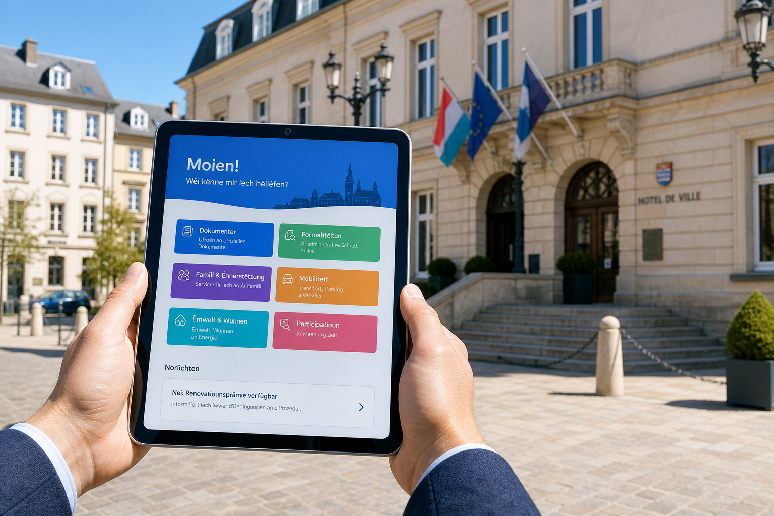 Mobile app design for government services in Luxembourg